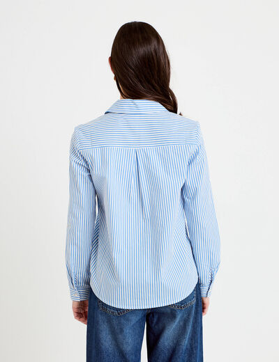 Chemise col classique bleu femme