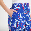 Pantalon large 3/4 taille standard bleu marine femme