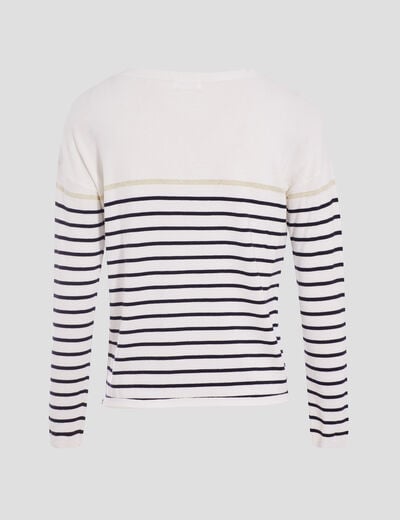 Pull avec boutons ecru femme