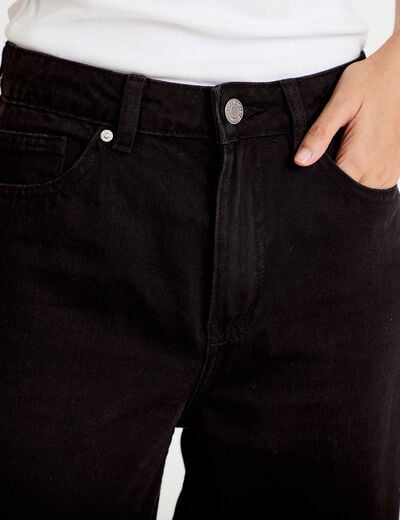Jeans wide leg taille haute denim noir femme