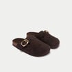 Chaussons sabot marron fonc&eacute; femme