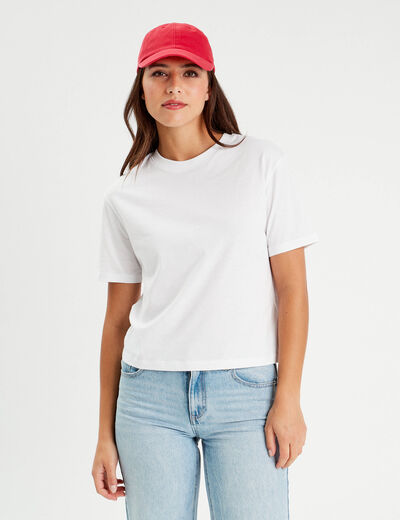 T-shirt manches courtes blanc femme