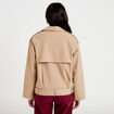 Trench droit manches longues beige femme