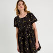 Robe évasée effet boule jaune femme
