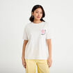 T-shirt col rond manches courtes ecru femme