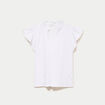 Blouse ajour&eacute;e col v manches courtes ecru femme