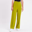 Pantalon city jambes larges vert kaki femme
