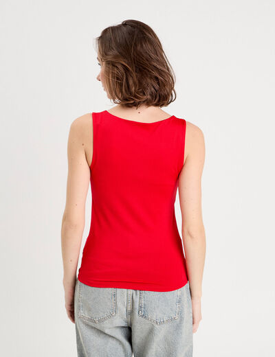 Débardeur effet seconde peau rouge femme