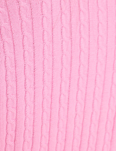 Gilet ajusté en coton manches longues rose femme