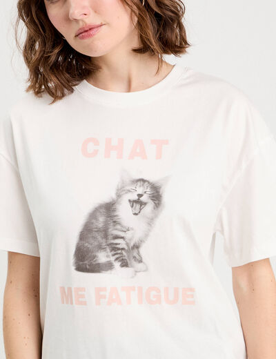 T-shirt manches courtes blanc femme