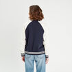 Veste boutonnée col teddy bleu marine femme