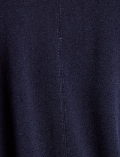 Sweat zippé manches longues bleu marine femme
