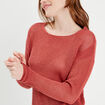 Pull crochet manches longues vieux rose femme