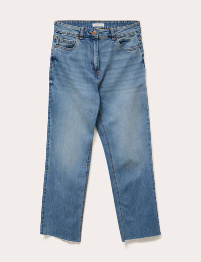 Jeans droit taille haute denim dirty femme