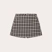 Jupe-short trap&egrave;ze tweed noir femme