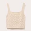 Débardeur tricot brodé ecru femme