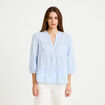Chemise droite manches 3/4 blanc femme