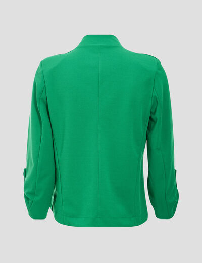 Veste droite fluide vert femme