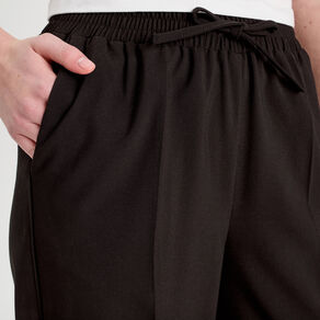 Pantalon large taille haute noir femme