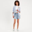 Short droit en jean destroy denim stone femme