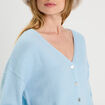 Gilet manches longues bleu ciel femme