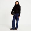 Veste droite bouclette col montant noir femme