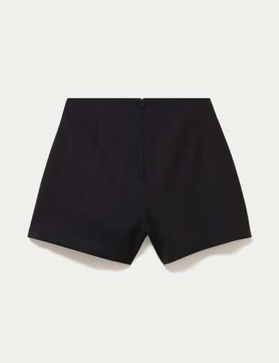 Jupe-short taille haute noir femme