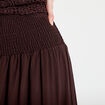Jupon &eacute;vas&eacute; taille haute marron fonc&eacute; femme