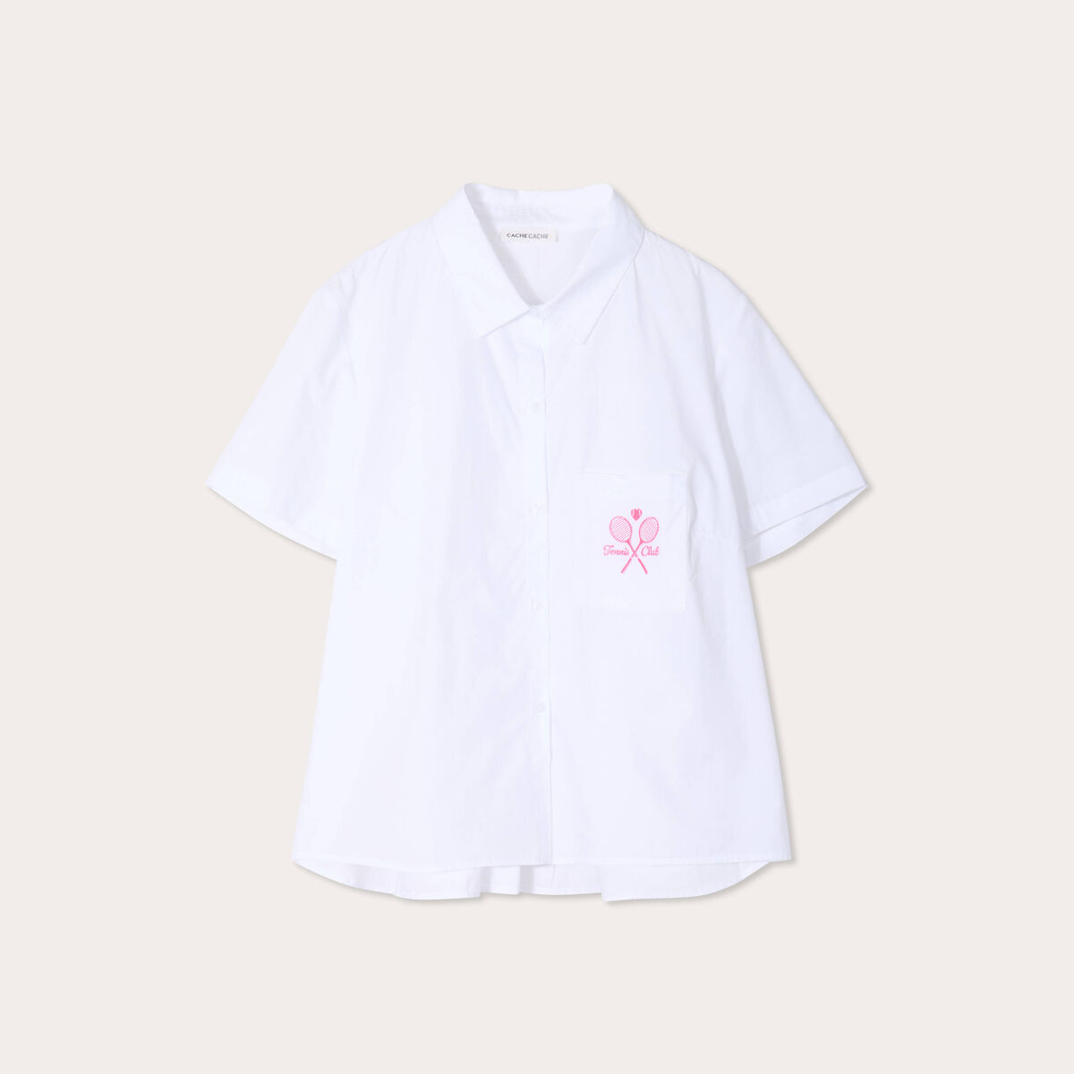 Chemise manches courtes blanc femme