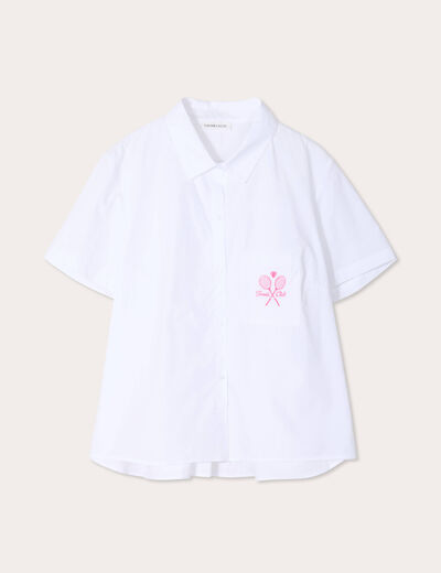 Chemise manches courtes blanc femme