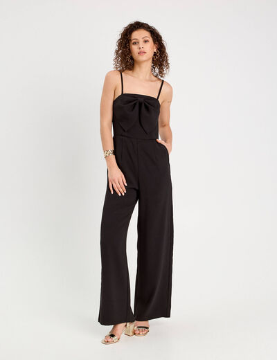 Combinaison pantalon noeud noir femme