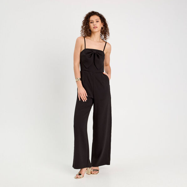 combinaison pantalon noeud noir femme Combinaison pantalon noeud noir femme