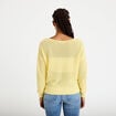 Pull ample ajour&eacute; manches longues jaune pastel femme