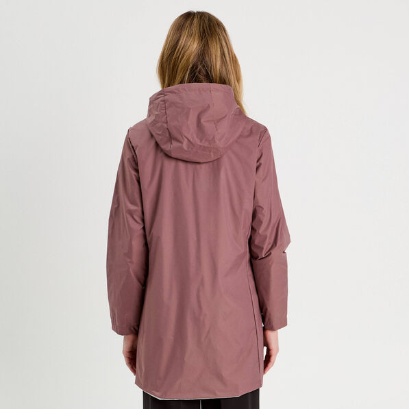 Parka réversible à capuche vieux rose femme