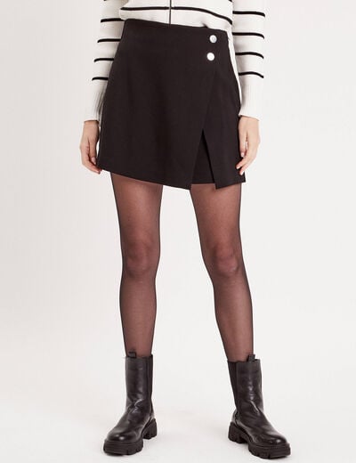 Jupe-short évasée noir femme
