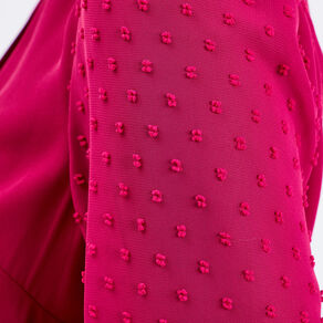 Blouse manches 3/4 rouge foncé femme