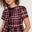Blouse avec noeuds bordeaux femme