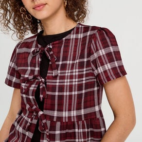 blouse avec noeuds bordeaux femme Blouse avec noeuds bordeaux femme