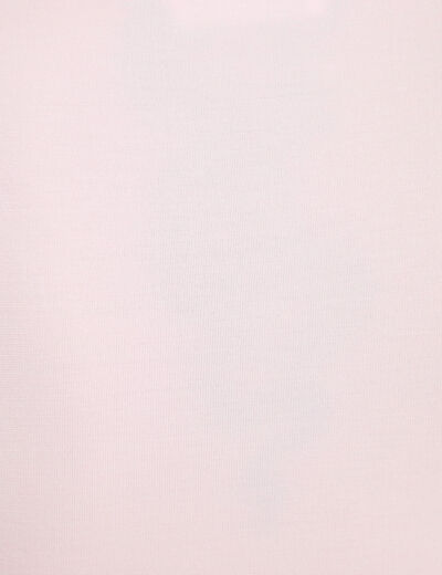 T-shirt thermique col en V plumetis rose clair femme