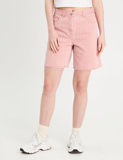 Bermuda large rose clair femme