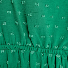 Robe évasée fluide plumetis vert femme