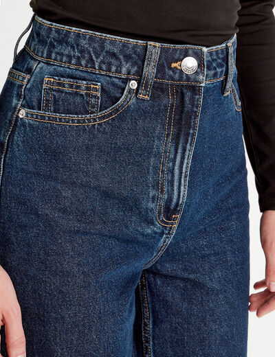 Jeans wide leg taille haute denim brut femme