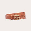 Ceinture perforée et cloutée camel femme