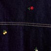 Robe courte droite en jean brod&eacute;e bleu marine femme