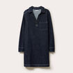 Robe droite courte col v en jean denim brut femme