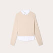 Pull chemise 2-en-1 beige femme
