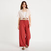 Pantalon large avec ceinture amovible vieux rose femme
