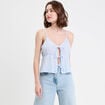 Débardeur court décolleté noeuds beige femme
