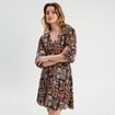 Robe &eacute;vas&eacute;e manches 3/4 noir femme
