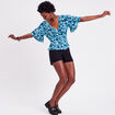 Blouse col cache-coeur blanc femme